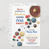 カジノナイトラスベガス誕生日カードパーティー 招待状 (正面/裏面)