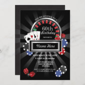 カジノナイトラスベガス誕生日シルバーパーティー 招待状 (正面/裏面)
