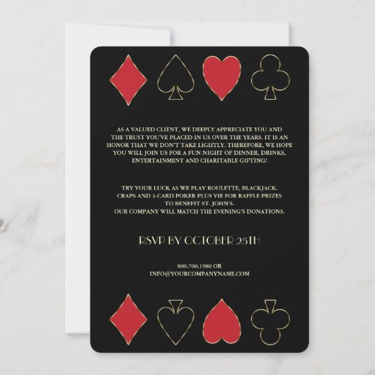 カジノナイト会社クライアント感謝の日 招待状 (裏面)