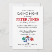 カジノナイト誕生日パーティー招待状 招待状 (裏面)