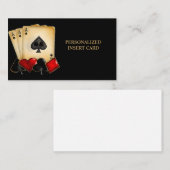 カジノナイト、トランプのポーカーナイト、ギャンブル、カードサイコロ エンクロージャーカード (正面/裏面)