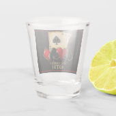 カジノナイト、トランプのポーカーナイト、ギャンブル、カードサイコロ ショットグラス (裏面)