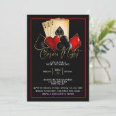 カジノナイト、トランプのポーカーナイト、ギャンブル、カードサイコロ 招待状 (スタンド正面)