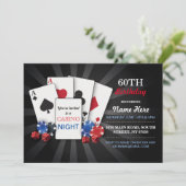 カジノナイト ラスベガスパーティー 誕生日招待状 招待状 (スタンド正面)