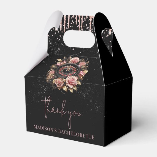 カジノバチェロレッテラグジュアリーブラックピンク金ゴールド フェイバーボックス (正面サイド)