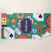 カジノパターン ビーチタオル (正面)