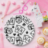 カジノパターン ペーパープレート (パーティー)