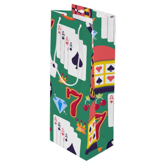 カジノパターン ワインギフトバッグ (正面アングル)