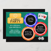 カジノパーティーの招待状 招待状 (正面/裏面)