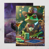 カジノパーティー開催中 招待状 (正面/裏面)