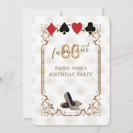 カジノベガスアールデコ80と素晴らしい誕生日 招待状 (裏面)