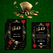 カジノベガストランプのポーカー50と素晴らしい誕生日パーティー サンキューカード