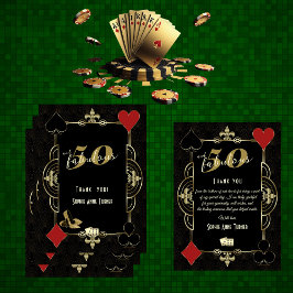 カジノベガストランプのポーカー50と素晴らしい誕生日パーティー サンキューカード