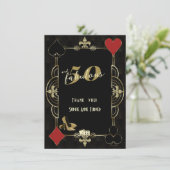 カジノベガストランプのポーカー50と素晴らしい誕生日パーティー サンキューカード (スタンド正面)