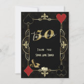 カジノベガストランプのポーカー50と素晴らしい誕生日パーティー サンキューカード (正面)