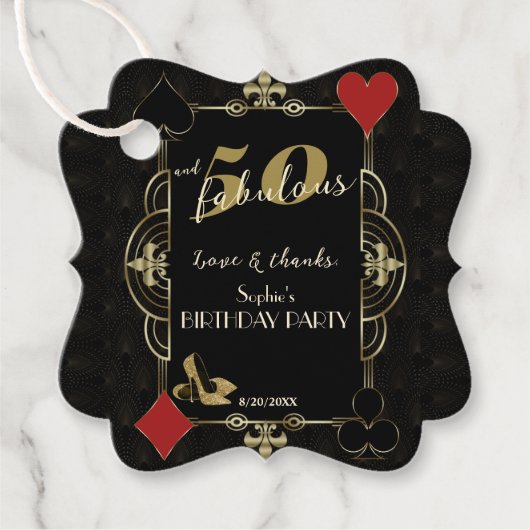 カジノベガストランプのポーカー50と素晴らしい誕生日パーティー フェイバータグ (正面)