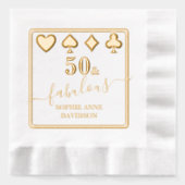 カジノベガス金ゴールド50と素晴らしい女性誕生日 箔ナプキン (正面)