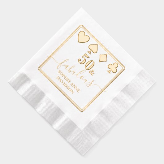 カジノベガス金ゴールド50と素晴らしい女性誕生日 箔ナプキン (右)