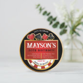 カジノポーカーカード誕生日パーティーへの招待 招待状 (スタンド正面)