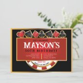 カジノポーカーカード誕生日パーティーへの招待 案内状 (スタンド正面)