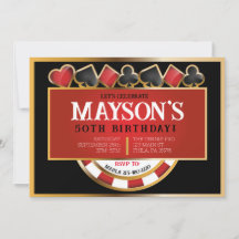 カジノポーカーカード誕生日パーティーへの招待