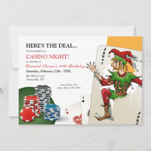 カジノポーカーナイト 招待状 (正面)