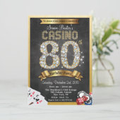 カジノポーカー80歳の誕生日招待状 招待状 (スタンド正面)