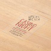 カジノモダンナイトバースデーパーティー アクリル招待状 (レイダウン)