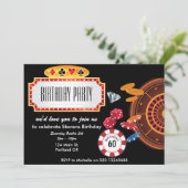 カジノラスベガスのゲームテーマの誕生日招待状 招待状 (スタンド正面)