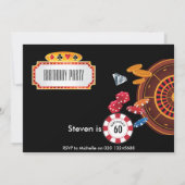 カジノラスベガスのゲームテーマの誕生日招待状 招待状 (裏面)