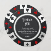 カジノラスベガストランプのポーカーチップ誕生日 サンキューカード (正面/裏面)