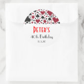 カジノラスベガスバースデーパーティーの好意ラベル ラウンドシール (バッグ)