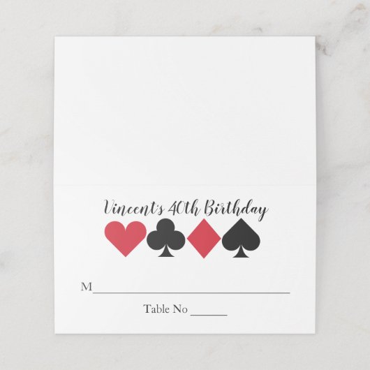 カジノラスベガス誕生日パーソナライズされた座席表 プレイスカード (外部開封)