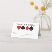 カジノラスベガス誕生日パーソナライズされた座席表 プレイスカード (正面)