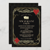 カジノラスベガス金ゴールド素晴らしギャツビーニューイヤーイブ 招待状 (正面/裏面)