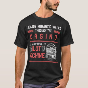 カジノラバーラッキー賭博スロットマシン Tシャツ