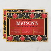 カジノリゾートカードバースデーパーティーの招待 案内状 (正面/裏面)