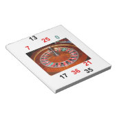 カジノルーレットホイールとラッキーナンバー ノートパッド (アングル)