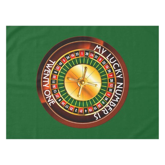 カジノルーレットホイールと幸運な番号 テーブルクロス (正面(横))