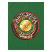 カジノルーレットホイールと幸運な番号 テーブルクロス (正面)