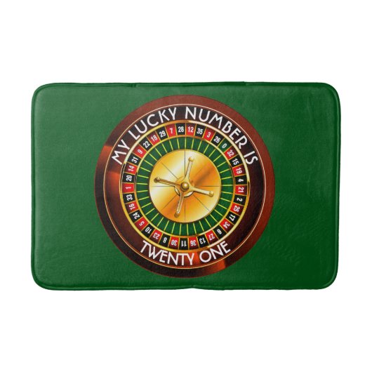 カジノルーレットホイールと幸運な番号 バスマット (正面)