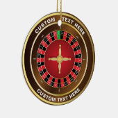 カジノルーレットホイールクリスマパーソナライズされたス セラミックオーナメント (右)