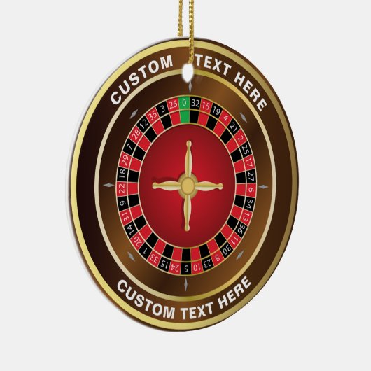 カジノルーレットホイールクリスマパーソナライズされたス セラミックオーナメント (右)