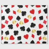 カジノレッド、ブラック、および金ゴールドカードスーツ賭博 ラッピングペーパー (フラット)