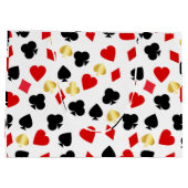 カジノレッド、ブラック、および金ゴールドカードスーツ賭博 ラージペーパーバッグ (裏面)