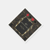 カジノロイヤルトランプのポーカー40th誕生日パーティー スタンダードカクテルナプキン (角)