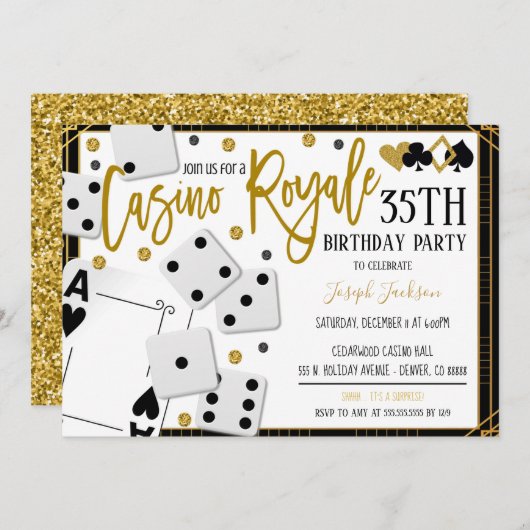 カジノロイヤルナイトパーティの招待状 招待状 (正面/裏面)