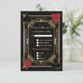 カジノロイヤル金ゴールドブラックアールデコ20結婚s 出欠カード (スタンド正面)