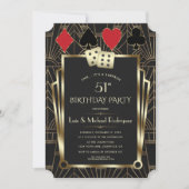 カジノロイヤル アートデコ 51歳の誕生日 招待状 (正面)