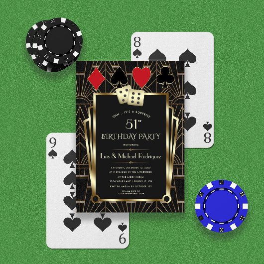 カジノロイヤル アートデコ 51歳の誕生日 招待状